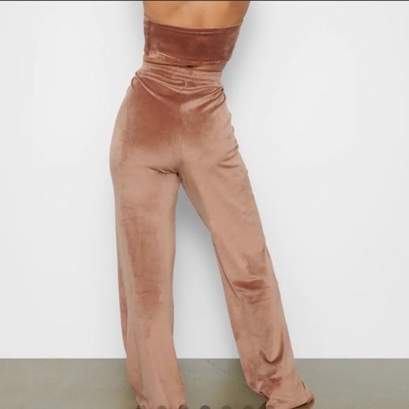 VELOUR WIDE LEG PANT (honey) - Picture 5 of 5